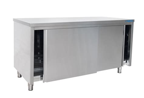 stainless cabinets with sliding doors